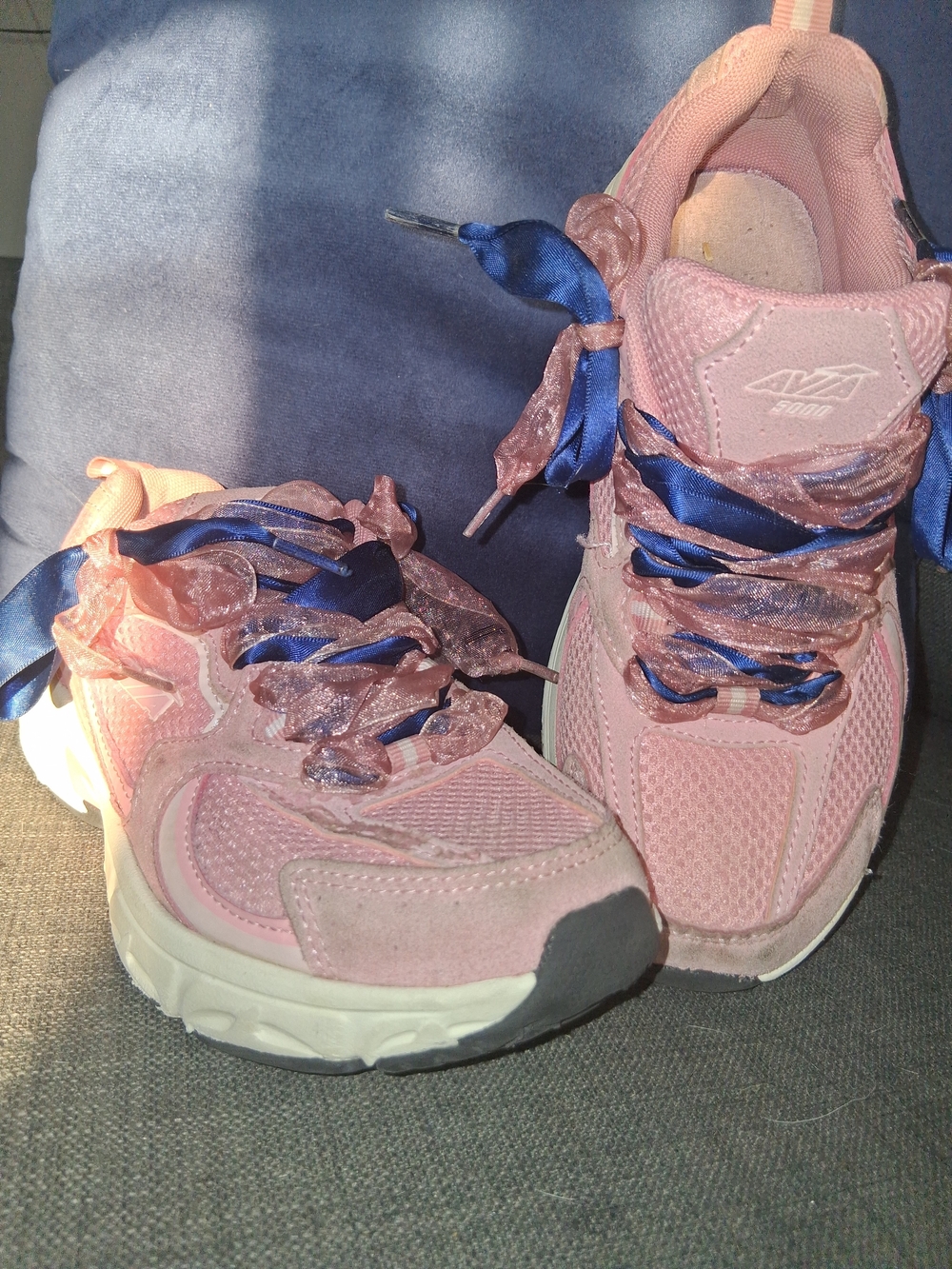 Avia Pink Sneakers with Blue Ribbon Laces